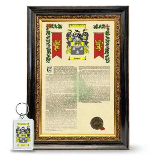 Prayter Framed Armorial History and Keychain - Heirloom