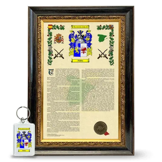 Prieta Framed Armorial History and Keychain - Heirloom