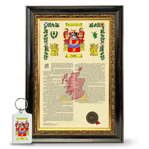 Proffer Framed Armorial History and Keychain - Heirloom