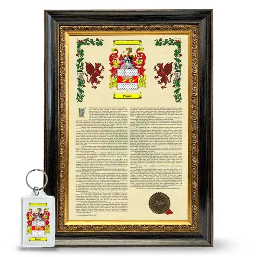 Proper Framed Armorial History and Keychain - Heirloom