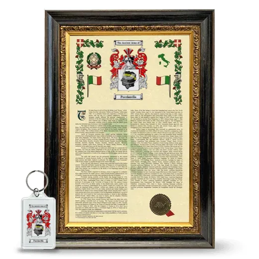 Pucciarella Framed Armorial History and Keychain - Heirloom