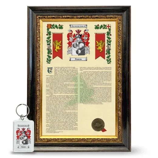 Puncon Framed Armorial History and Keychain - Heirloom