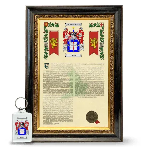 Pynck Framed Armorial History and Keychain - Heirloom