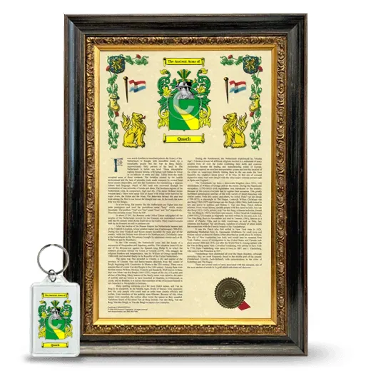 Quach Framed Armorial History and Keychain - Heirloom