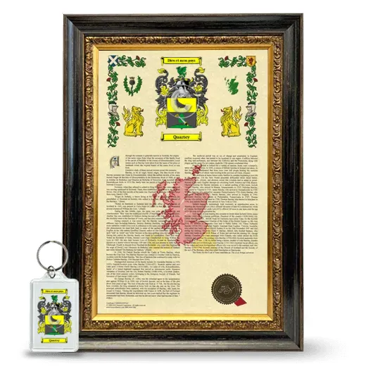 Quartey Framed Armorial History and Keychain - Heirloom