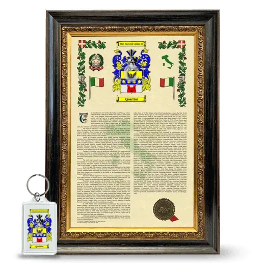 Quartini Framed Armorial History and Keychain - Heirloom