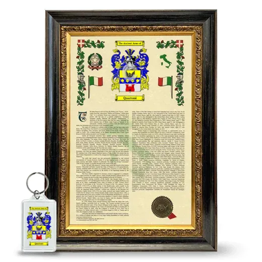 Quartoni Framed Armorial History and Keychain - Heirloom