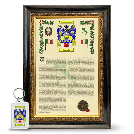 Quartullo Framed Armorial History and Keychain - Heirloom