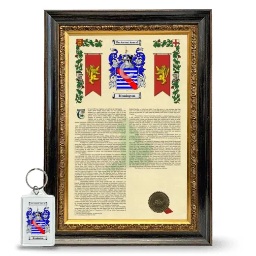 R'emington Framed Armorial History and Keychain - Heirloom