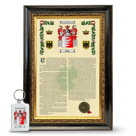 Rörig Framed Armorial History and Keychain - Heirloom