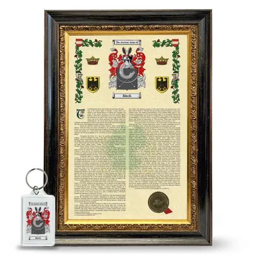 Rösch Framed Armorial History and Keychain - Heirloom