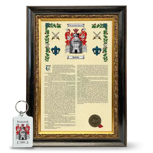 Rabelin Framed Armorial History and Keychain - Heirloom