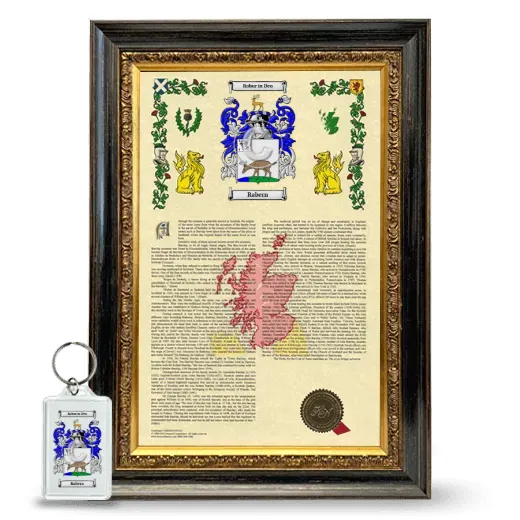 Rabern Framed Armorial History and Keychain - Heirloom