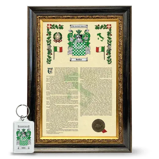 Radisa Framed Armorial History and Keychain - Heirloom