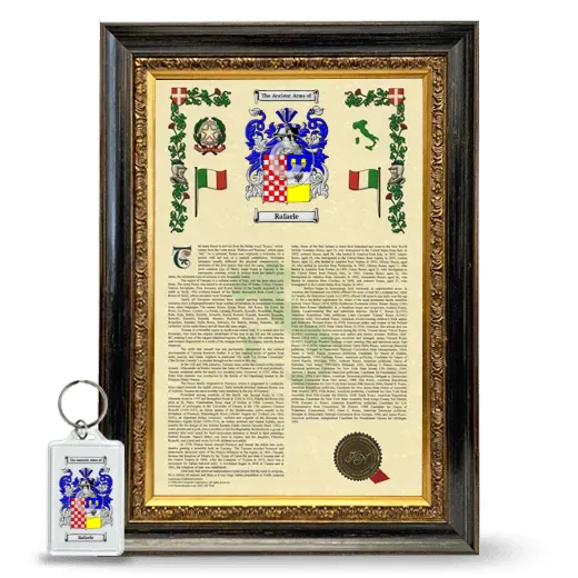 Rafaele Framed Armorial History and Keychain - Heirloom