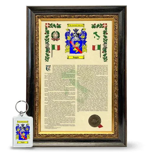 Raggia Framed Armorial History and Keychain - Heirloom