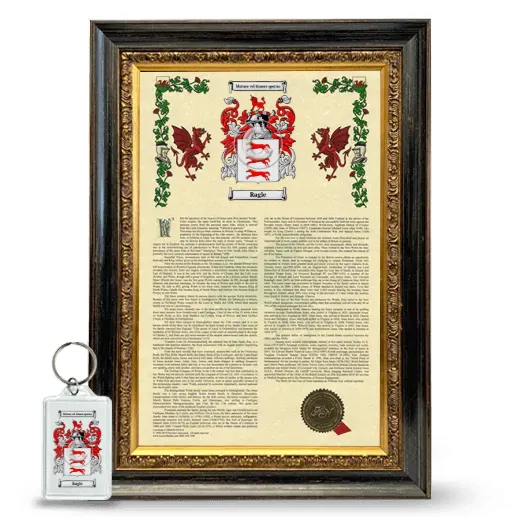 Ragle Framed Armorial History and Keychain - Heirloom