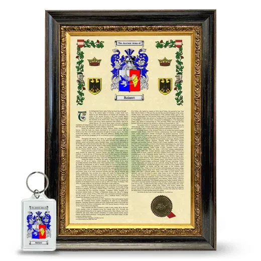Rainert Framed Armorial History and Keychain - Heirloom