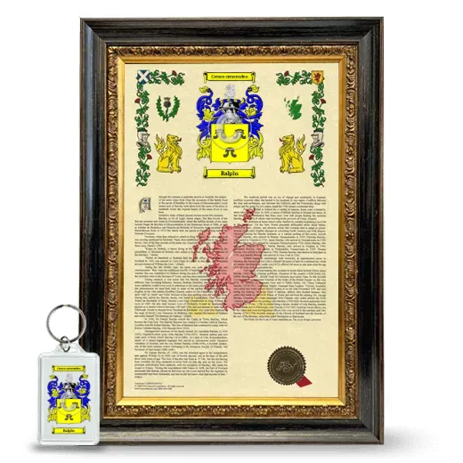 Ralphs Framed Armorial History and Keychain - Heirloom