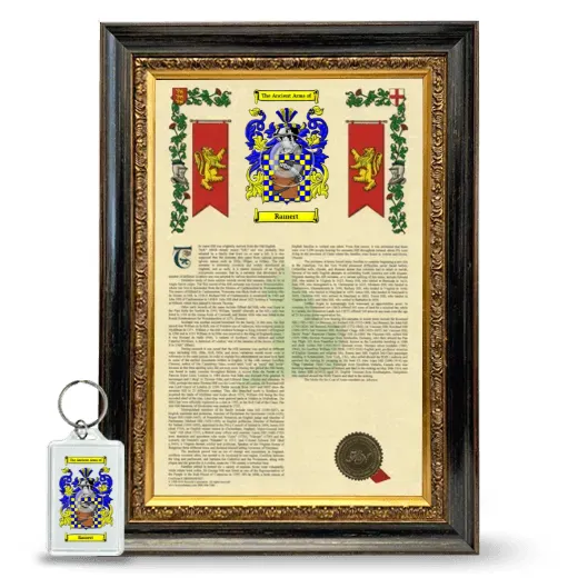 Ramert Framed Armorial History and Keychain - Heirloom