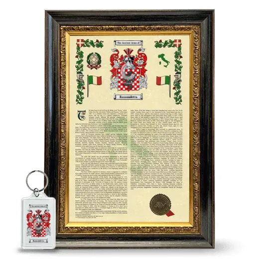 Ramondetta Framed Armorial History and Keychain - Heirloom