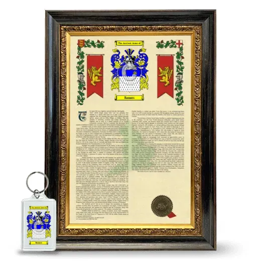 Ranars Framed Armorial History and Keychain - Heirloom