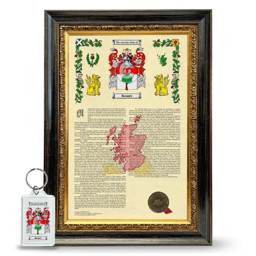 Ranney Framed Armorial History and Keychain - Heirloom