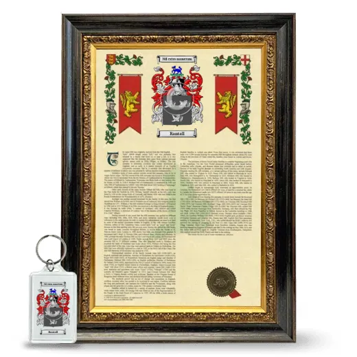 Rantall Framed Armorial History and Keychain - Heirloom