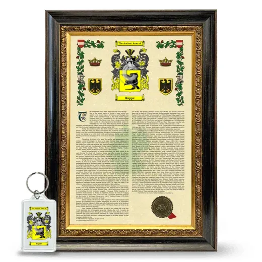 Rappe Framed Armorial History and Keychain - Heirloom