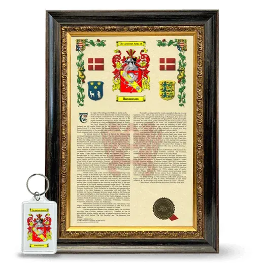 Rasmuson Framed Armorial History and Keychain - Heirloom