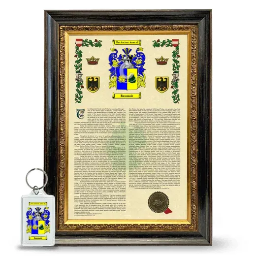 Raumair Framed Armorial History and Keychain - Heirloom