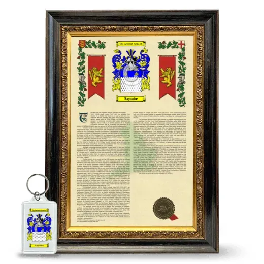 Raynaire Framed Armorial History and Keychain - Heirloom