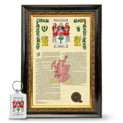 Rayney Framed Armorial History and Keychain - Heirloom