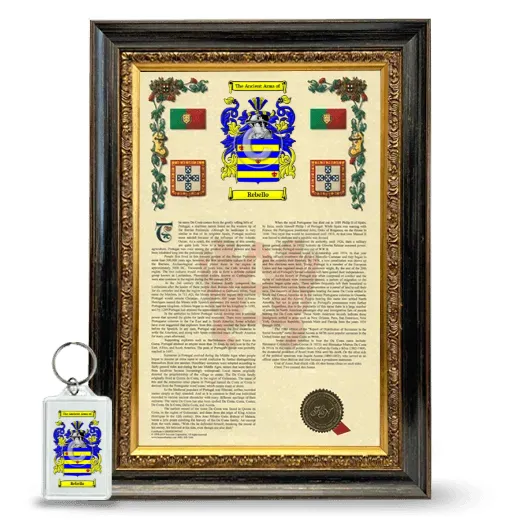Rebello Framed Armorial History and Keychain - Heirloom