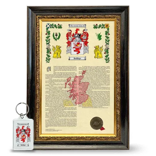 Reddege Framed Armorial History and Keychain - Heirloom