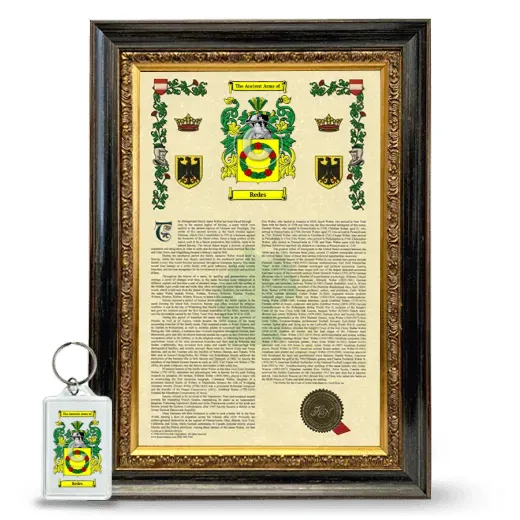 Redes Framed Armorial History and Keychain - Heirloom