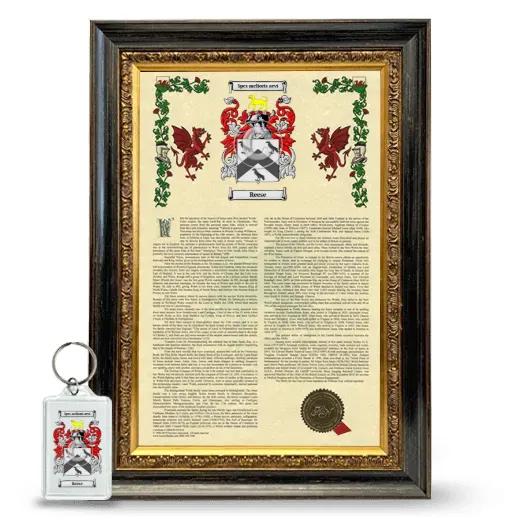 Reese Framed Armorial History and Keychain - Heirloom