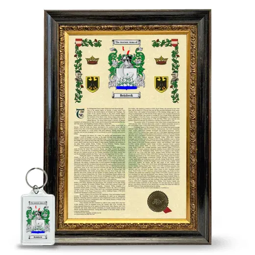 Reinbeck Framed Armorial History and Keychain - Heirloom