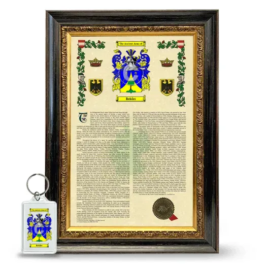 Reisler Framed Armorial History and Keychain - Heirloom