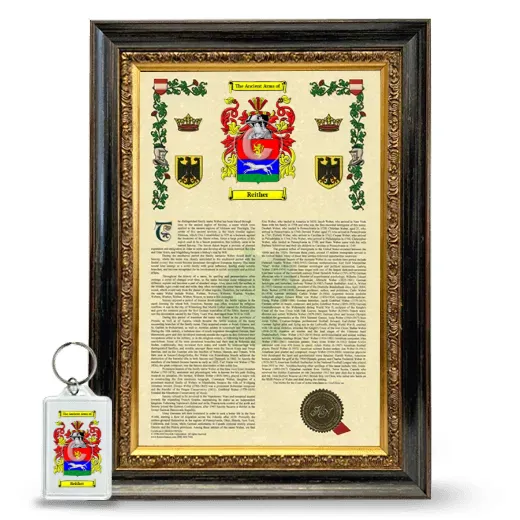 Reither Framed Armorial History and Keychain - Heirloom