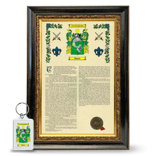 Remes Framed Armorial History and Keychain - Heirloom