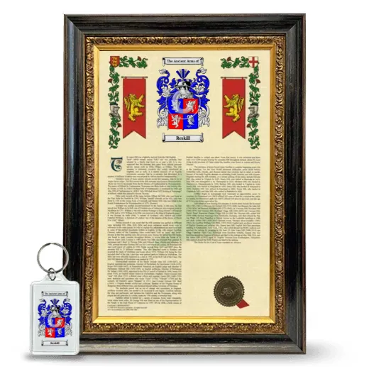 Reskill Framed Armorial History and Keychain - Heirloom