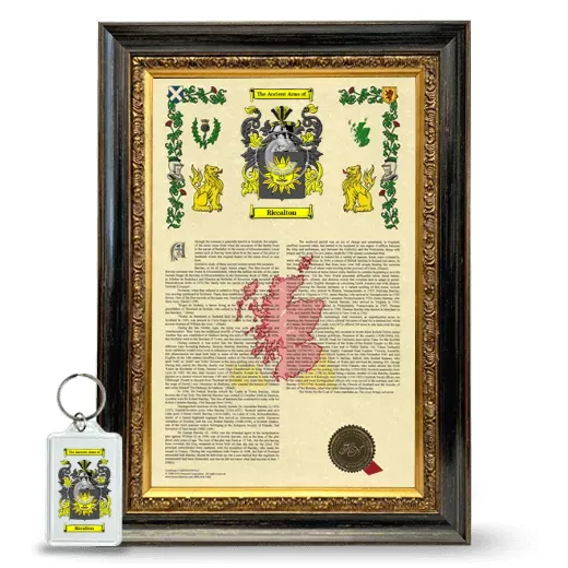 Riccalton Framed Armorial History and Keychain - Heirloom