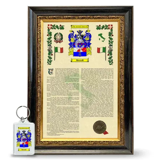 Riccardi Framed Armorial History and Keychain - Heirloom