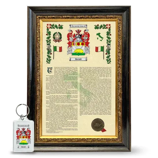 Riccioli Framed Armorial History and Keychain - Heirloom