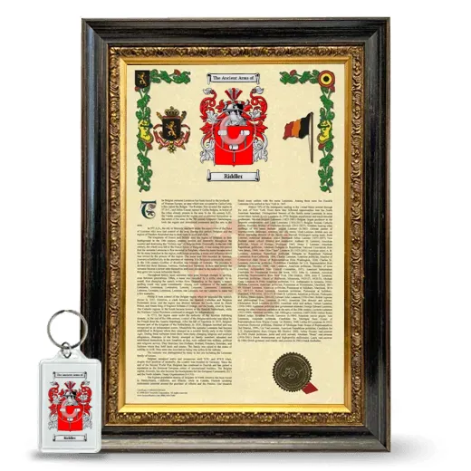 Riddler Framed Armorial History and Keychain - Heirloom