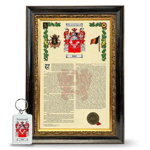 Ridel Framed Armorial History and Keychain - Heirloom