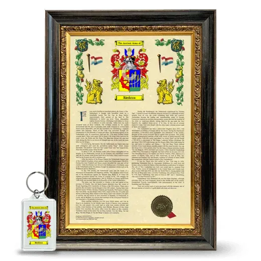 Riedstra Framed Armorial History and Keychain - Heirloom