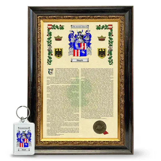 Riegels Framed Armorial History and Keychain - Heirloom