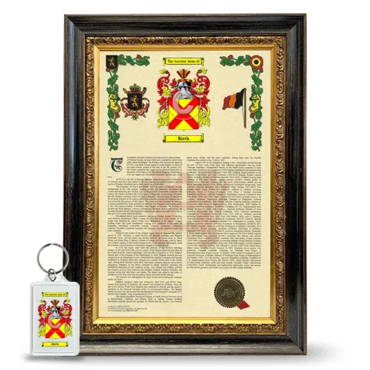 Rieth Framed Armorial History and Keychain - Heirloom